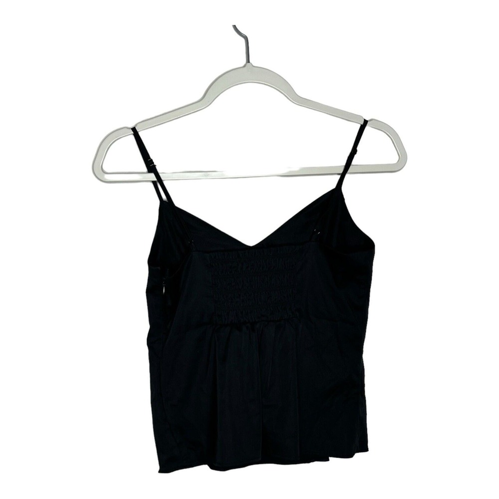 Elizabeth And‎ James Women's Top XS Black Spaghetti Strap Peplum Side Zip